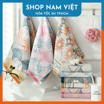 Khăn mặt phong cách Nhật vải gạc cotton 4 lớp siêu mềm siêu thấm hút