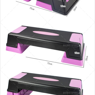 Bục tập thể dục, bục dậm nhảy Aerobic 740 điều chỉnh 2 mức cao 12cm và 22cm dày dặn, chắc chắn