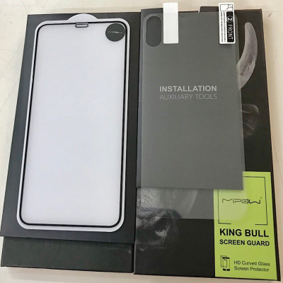 Miếng Dán Cường Lực Màn Hình Cho Iphone Xs Max Hiệu MIPOW King Bull 2 Trong 1 - Hàng Nhập Khẩu