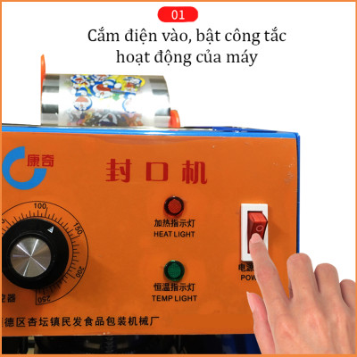 Máy Ép Miệng Ly ABG , Máy Dán Màng Cốc Trà Sữa, Hoa Qủa, Sinh Tố, Cà Phê IC ( Chưa Kèm Cuộn Màng) - 25 - Hàng Chính Hãng