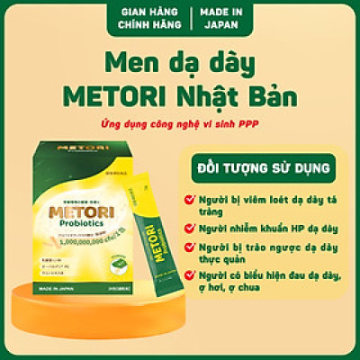 Men dạ dày METORI Nhật Bản - Ứng dụng công nghệ vi sinh PPP, hộp 20 gói