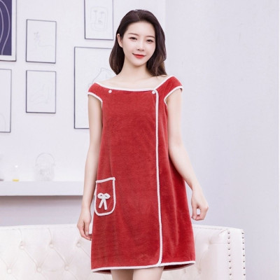 Khăn  tắm  nữ   2 trong 1 , xỏ tay - Áo  khăn tắm nữ kiểu đầm trơn , mịn , thoáng mát , phong cách hiện đại phù hợp với mọi loại dáng  , giao màu ngẫu nhiên