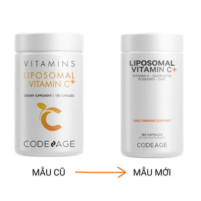 Viên Uống Vitamin C Chống Oxy Hóa, Tăng Cường Miễn Dịch Codeage Liposomal Vitamin C (180 Viên)
