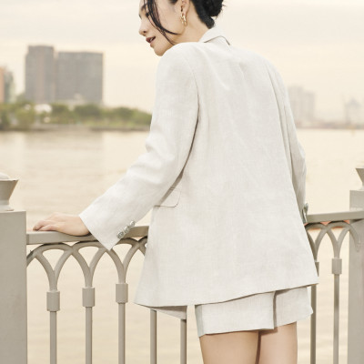 Áo Khoác Blazer Oversized Lanh TOP200 thời trang thiết kế Hity