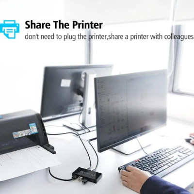 Ugreen UG30767US216TK Bộ chuyển mạch USB 2.0 gộp 4 thiết bị vào 2 máy tính cao cấp - HÀNG CHÍNH HÃNG