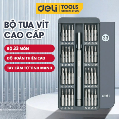Bộ tuốc nơ vít 44 in 1 Deli  Cao Cấp Tua vít từ tính Sửa điện thoại, Máy tính, Ổ điện