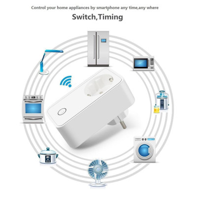 Ổ cắm thông minh WiFi FEBITE FBE1 10A Hỗ trợ cắm điện thoại thông minh Công tắc hẹn giờ & điều khiển từ xa Hoạt động với Amazon Alexa