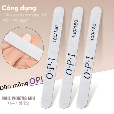 Dũa Mỏng OPI Lốc 50 Cái Form Thẳng Độ Nhám 100/180 Thân Cứng, Không Xẹp, Cầm Chắc Tay Làm Nail Tiện Lợi, Dễ Chỉnh Hướng, Tốc Độ Dũa Theo Yêu Cầu