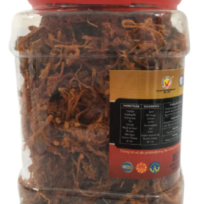 Bò Khô sợi mềm Thu Ba Quảng Ngãi 500gr ( KLT 450gr) cay vừa ngon