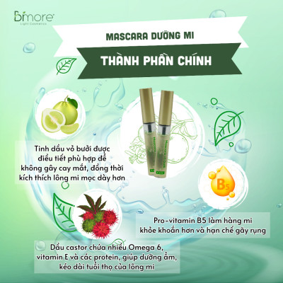 Mascara vỏ bưởi dưỡng mi mọc nhanh dài mượt từ tinh chất vỏ bưởi và castor 8,5ml