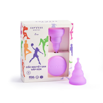 COMBO Cốc nguyệt san Cup Yess chính hãng – Gấp gọn Z Cup cỡ S (15ml) & cỡ L (25ml) siêu tiện lợi