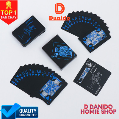Bộ bài tây nền đen cao cấp - Bài tây nhựa PVC chống nước, đàn hồi tốt - Bộ bài Poker cao cấp nền đen chính hãng D Danido