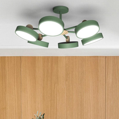 Đèn trần hiện đại MACARON 6 tay với 3 chế độ màu ánh sáng hiện đại