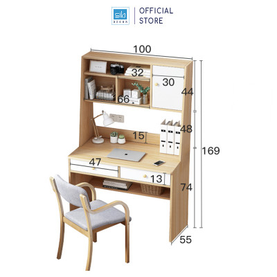 Bàn Học, Làm Việc Với Thiết Kế Đơn Giản Kèm Kệ Sách Nhiều Ngăn SIB Decor (Không Gồm Ghế) BLV13