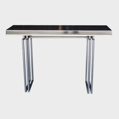 Bàn console trang trí phòng khách hiện đại IBIE AK042 khung sắt sơn tĩnh điện, mặt gỗ dầy, tùy chọn màu sắc