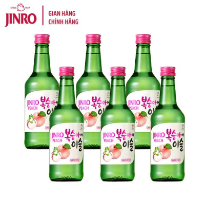 [CHÍNH HÃNG] Soju Hàn Quốc JINRO VỊ ĐÀO 360ml - Combo 6 chai