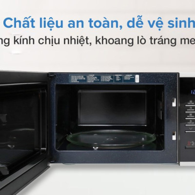 Lò vi sóng tráng men Samsung Dòng vi sóng 23L (MS23K3513AS) | Rã Đông Nhanh Chóng | Khoang lò tráng men CERAMIC INSIDE - Hàng chính hãng