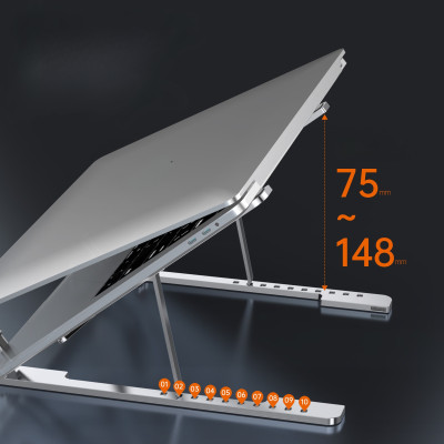 Giá Đỡ Laptop Hợp Kim Nhôm Cao Cấp Gấp Gọn CRAZY COOL, Giúp Tản Nhiệt Laptop, Macbook, Máy Tính Xách Tay - 10 Vị Trí Điều Chỉnh Góc Độ - Hàng Chính Hãng