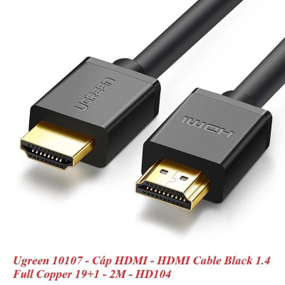 Ugreen UG10107HD104TK 2M màu Đen Cáp tín hiệu HDMI chuẩn 1.4 hỗ trợ phân giải 4K * 2K 60hz - HÀNG CHÍNH HÃNG