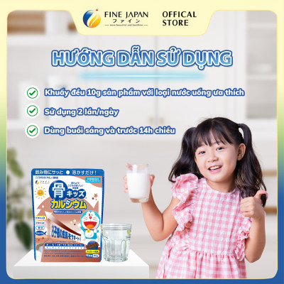Bột Canxi Cá Tuyết Bone’s Calcium DORAEMON FINE JAPAN bổ sung Canxi phát triển chiều cao gói 140g