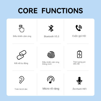 Tai Nghe Bluetooth Nhét Tai Không Dây FIRO A20 - Tai Nghe Bluetooth ENC Giảm Tiếng Ồn Thông Minh - Tai Nghe FIRO A20 Bluetooth 5.3 - Công Nghệ Kháng Nước IPX5 - Tai Nghe Không Dây FIRO A20 - Phù Hợp Với Tất Cả Dòng Máy - Hàng Chính Hãng