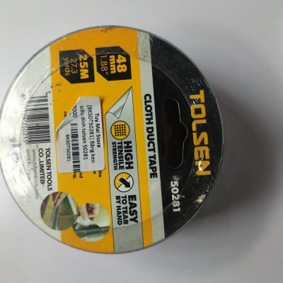 BĂNG KEO VẢI DUCT TAPE - SIÊU DÍNH 25m, 50m TOLSEN 50281, 50282 - HÀNH CHÍNH HÃNG