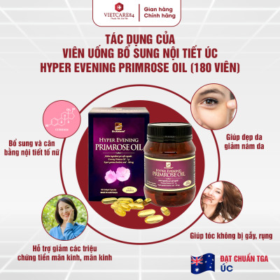 Bộ Sản Phẩm 2 Hộp Viên Uống Bổ Sung Nội Tiết Tố Nữ Úc Dr Natural Hyper Evening Primrose Oil 180 Viên- Nhập Khẩu Chính Hãng