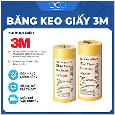 Băng keo giấy 3M 243J Plus dùng chạy chỉ siêu dai, chịu nhiệt tốt, không độc hại