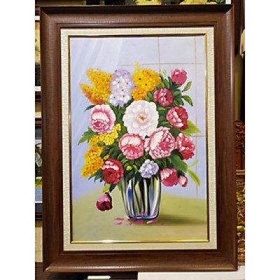 TRANH VẼ SƠN DẦU TĨNH VẬT BÌNH HỒNG