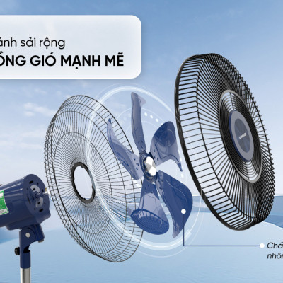 Quạt đứng 5 cánh 65W SUNHOUSE SHD-7352 động cơ đồng nguyên chất, gió mạnh, máy bền, vận hành êm ái, Hàng chính hãng