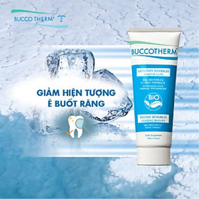 Kem đánh răng hữu cơ cho răng nhạy cảm 2 trong 1 vị bạc hà Buccotherm (75ml)