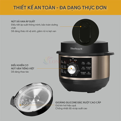 Nồi áp suất Bluestone 5 lít PCB-5648 - Hàng chính hãng