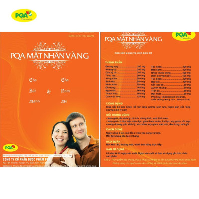 Mật Nhân PQA Giúp Bồi Bổ Sức Khỏe, Hỗ Trợ Tăng Cường Sinh Lực, Sinh Lý Nam Và Mạnh Gân Cốt Hộp 150 Viên