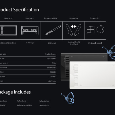 Tặng Kèm Găng Tay Vẽ - Bảng vẽ điện tử XP-PEN Star 03 V2 12INCH Bút Stylus không sạc - Hàng chính hãng - XP-Pen Star03 V2 Drawing Tablet Digital Graphics 10x6 inch for Beginner Kids with 8 Express Keys and Batter-Free P01 Stylus