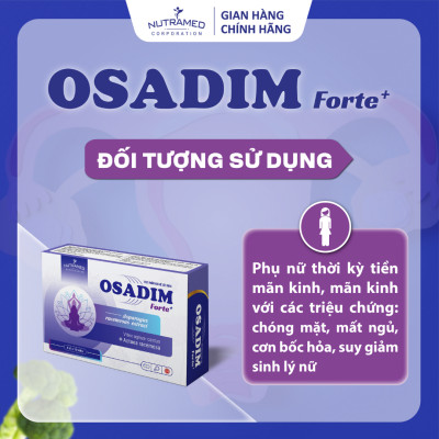 Osadim Forte hỗ trợ đ.i.e.u t.r.ị u xơ tử cung, u nang buồng trứng, cân bằng hormone (40 viên) - Nutramed