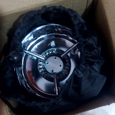 Bếp gas du lịch dã ngoại mini gấp gọn, có lồng chắn gió, đồng hành cho mọi chuyến đi