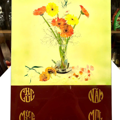 Tranh lịch sơn mài cao cấp Thanh Bình Lê size 30x40 cm treo tường, trang trí nhà cửa, văn phòng, quà tặng tân gia, tặng