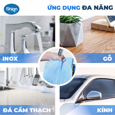 Khăn bếp đa năng cuộn 50 tờ Shian lau sạch đồ dùng bếp vệ sinh nhà cửa -Khăn đa năng