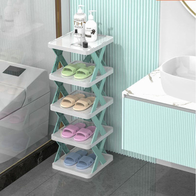 Kệ Để Giày Dép Đa Năng TOKDODO Dễ Tháo Lắp 5 Tầng, Kệ Trang Trí Chữ X Hiện Đại Chất Liệu Nhựa PVC Cao Cấp