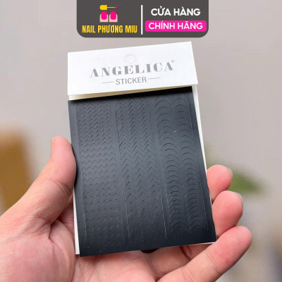 Sticker Dặm Ombre Hình Zic Zac Fen Đầu Móng Làm Nail, Mẫu Miếng Dán Móng Hình Dích Dắc Dặm Đầu Móng Nhanh, Giấy Decal Tự Dính Nữ