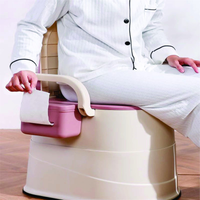 Bô Vệ Sinh, Bô Di Động Cho Người Già, Người Bệnh, Bà Bầu Siêu Chắc Chắc - Bồn Cầu Nhựa Di Động Đa Năng 2 chức năng