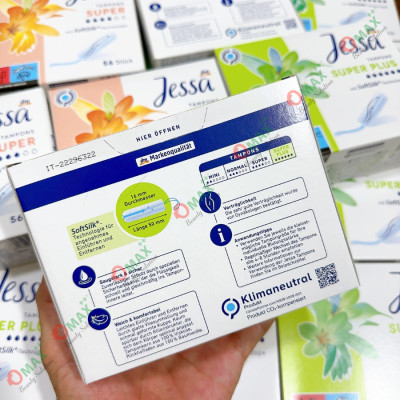 TAMPONS JESSA Đức Dạng Nút - Siêu Thấm Hút - Tiện Lợi - Nhỏ Gọn Dễ Dùng - Hàng Nhập Khẩu - Đủ Các Giọt - Tampon Jessa