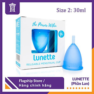 Cốc Nguyệt San Lunette Màu Xanh - Vật Liệu 100% Silicon Y Tế Đạt Chứng Nhận FDA - Nguyên Tem Niêm Phong - Sản Xuất Tại Phần Lan - Hàng Chính Hãng - Lunette Menstrual Cup Blue