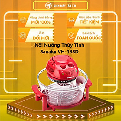 Nồi nướng thủy tinh Sanaky VH-188D 15 lít - Hàng chính hãng