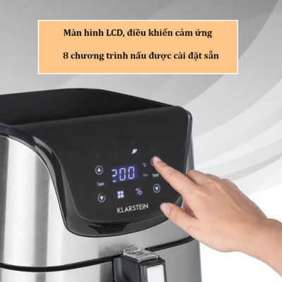 Nồi chiên không dầu Klarstein 5.4L Điện tử Aero Vital Duluxe - Hàng chính hãng
