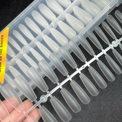 Móng Úp Nhám Chia Vạch 300 Móng Dạng Hộp Vỉ, Hộp Móng Có Vân Ngăn Rời Siêu Dài Có Vân Làm Nail Nữ Women