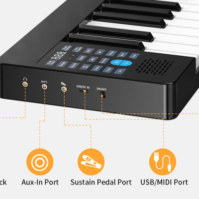 Đàn Piano Điện Konix PJ61Z - 61 Phím cảm ứng lực Midi Keyboard Controllers PJ61 Hàng Chính Hãng - Kèm Móng Gẩy DreamMaker