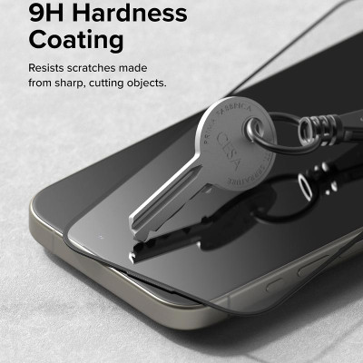 Combo 2 Miếng Dán cường lực kèm khung dán iPhone 15 Pro Max RINGKE Easy Slide Tempered Glass_ Hàng chính hãng