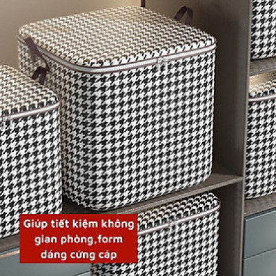 Giỏ Đựng Đồ Sọc Caro Trắng Đen – Gấp Gọn, Đa Năng,  Dày Dặn, Dùng Cho Gia Đình, Du Lịch, Dọn Nhà