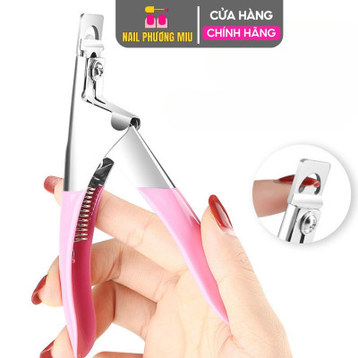 Kìm Cắt Móng Giả 12.5cm Tay Hồng, Thép Không Gỉ, Kìm Bấm Móng Giả Lực Bấm Mạnh, Làm Nail Chuyên Nghiệp Cho Salon Nữ Women